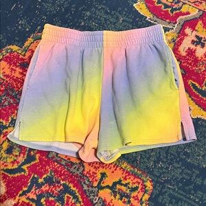 Colsie rainbow Pastel Gradient Women's small sweatpants pajama shorts